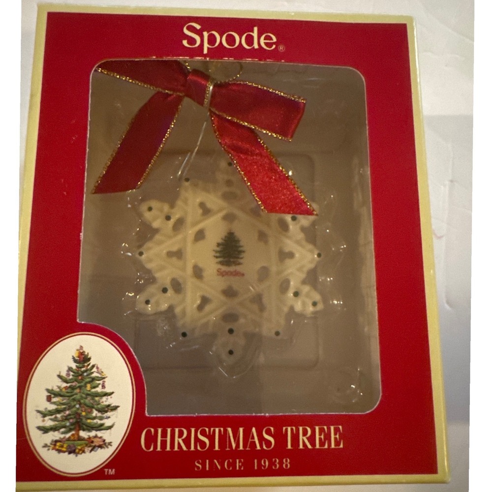 Spode Christmas Tree Snowflake Ornament OS Cream Pierced Porcelain 2013 4056812